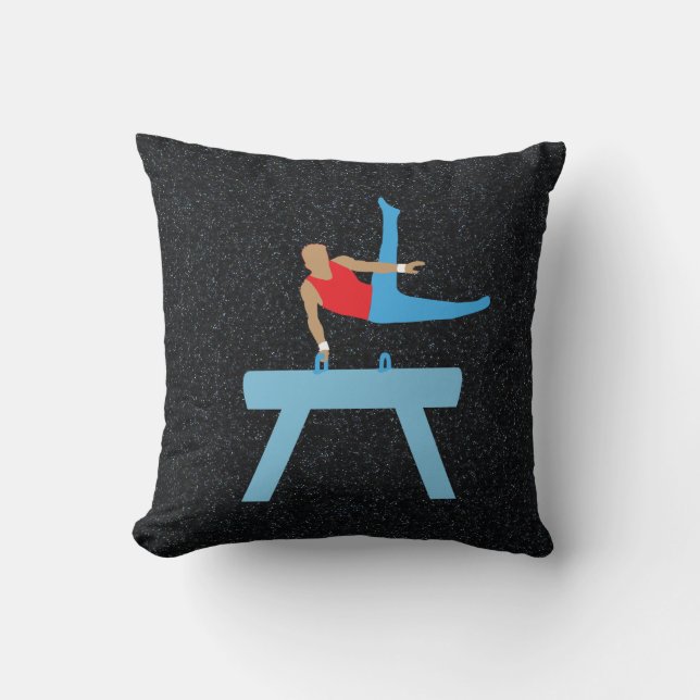 Coussin Gymnaste masculin sur le cheval Pommel, Gymnastiqu (Recto)