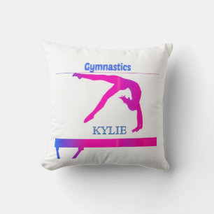 Coussin GYMNASTICS lance un oreiller.  Nom personnalisé !