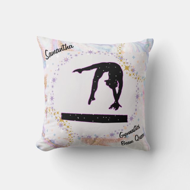 Coussin Gymnastique Beam Queen Parties scintillant aquarel (Recto)