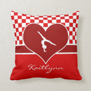 Coussin Gymnastique Checkered de rouge riche avec le