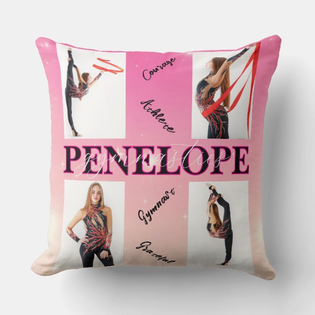 Coussin Gymnastique enchevêtrée rose 4 Photo Encouragement (Recto)