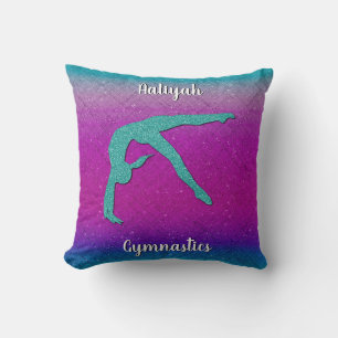 Coussin Gymnastique fille Turquoise Magenta Ombre