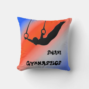 Coussin Gymnastique masculine aux anneaux Patriotique Roug