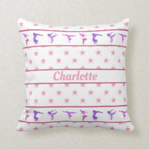Coussin Gymnastique Nom Gymnaste Pink Stars