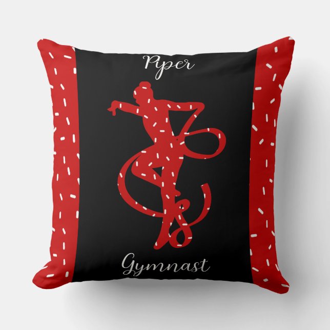 Coussin Gymnastique Rythmique de Noël Rouge Candy Sprinkle (Recto)