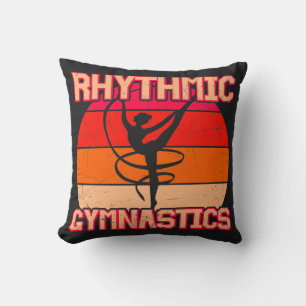 Coussin Gymnastique rythmique dérangée orange et rouge