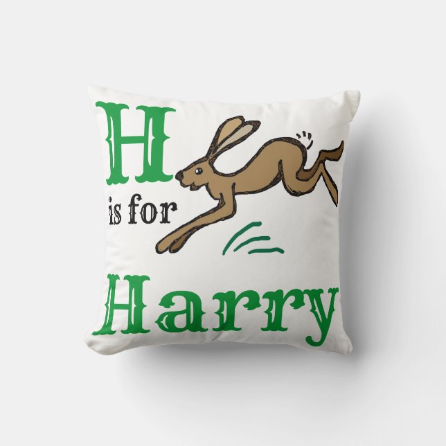Coussin H est pour bébé garçon Harry  (Recto)