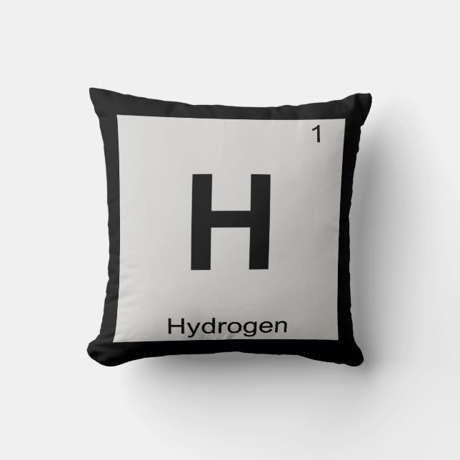 Coussin H - Symbole de tableau périodique de la chimie de  (Recto)