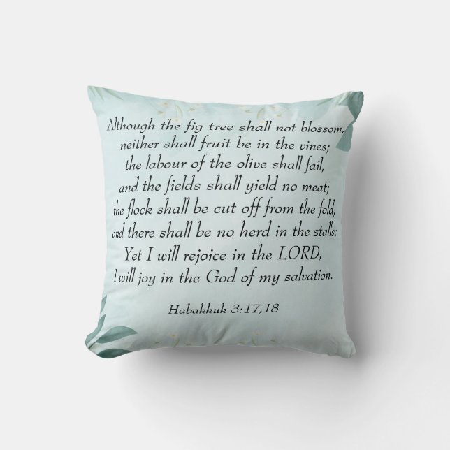 Coussin Habakkuk 3:17,18 (Recto)