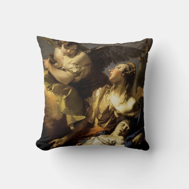 Coussin Hagar et Ismael dans le désert (Recto)