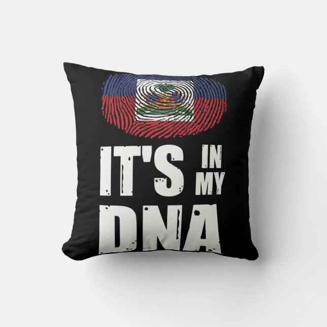 Coussin Haïti C'est dans mon ADN La fierté haïtienne empre (Recto)