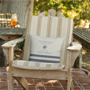 Coussin Hale Blue and Beige Starfish Family Beach House