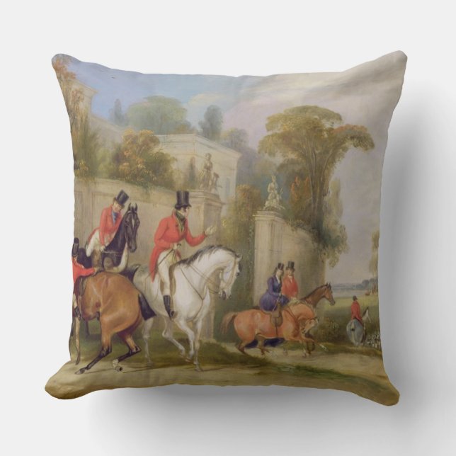 Coussin Hall du célibataire, le rassemblement, 1835 (huile (Recto)