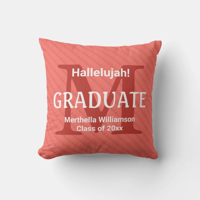 Coussin HALLELUJAH ! Corail gradué personnalisé (Recto)