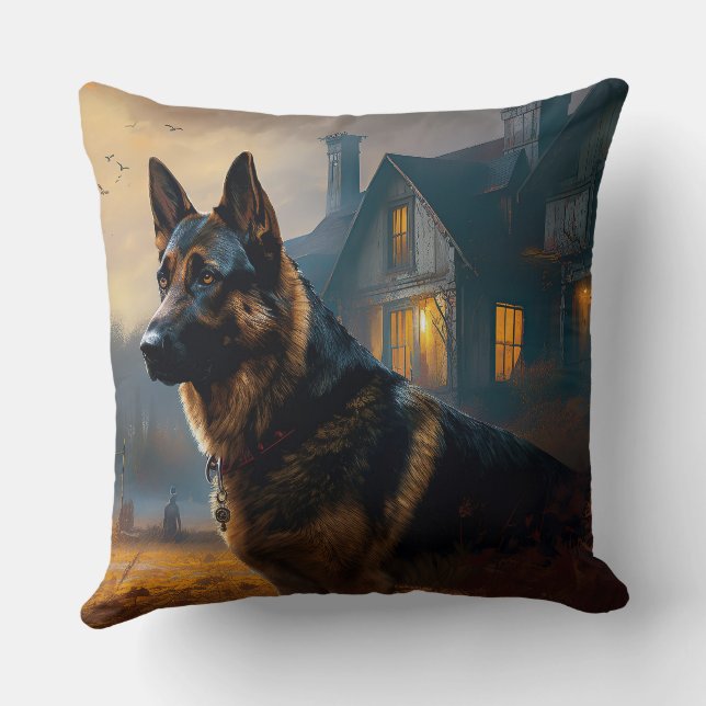 Coussin Halloween allemand mouton effrayant (Verso)
