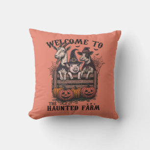 Coussin Halloween Animaux de ferme hantés