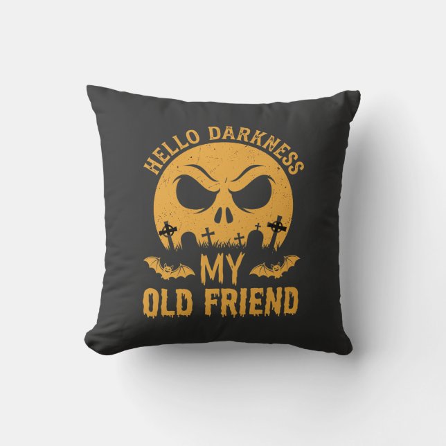 Coussin Halloween Bonjour Obscurité Cimetière Lune (Recto)