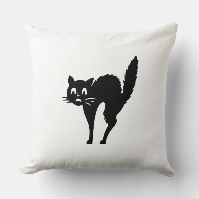 Coussin Halloween chat noir (Recto)