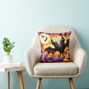 Coussin Halloween chauves-souris à oeil géant Chauve-souri