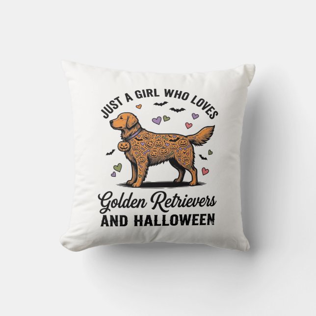 Coussin Halloween Chienne Maman Rétrover Doré Fille Maman  (Recto)