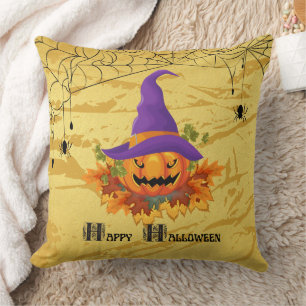 coussin Halloween (Citrouille) de 20 po x 20 po