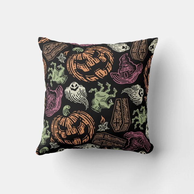 Coussin halloween citrouille king (Verso)