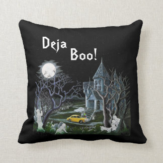 Coussin Halloween, coussin, a hanté, manoir, fantômes,