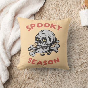 Coussin Halloween crâne de la saison éffrayante