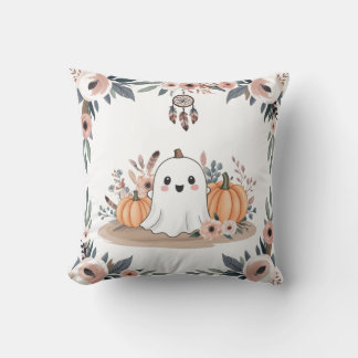 Coussin Halloween d'automne floral