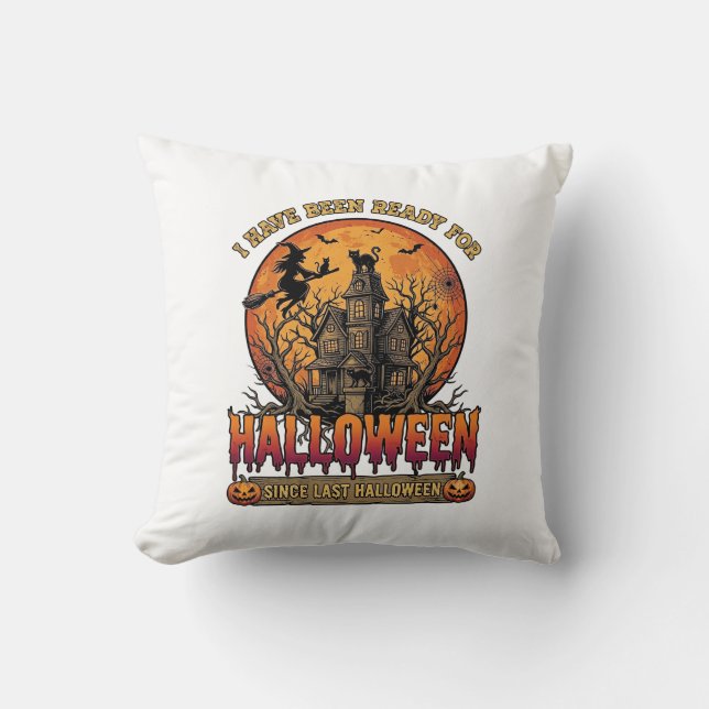 Coussin Halloween Depuis Dernière Maison Hantée Sorcière V (Recto)