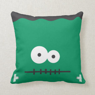 Coussin Halloween drôle Frankenstein font face au carreau