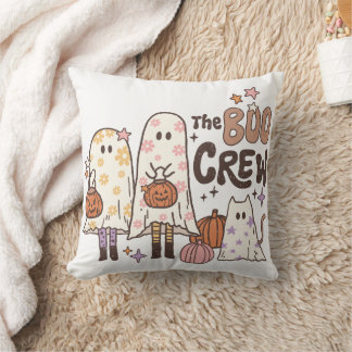 Coussin Halloween du fantôme mignon de l'équipage Boo