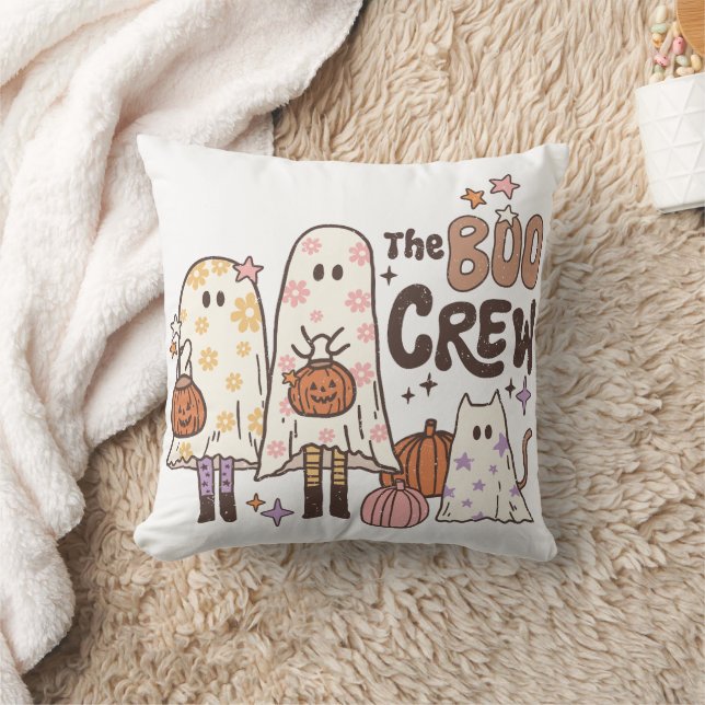 Coussin Halloween du fantôme mignon de l'équipage Boo (Couverture)