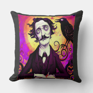 Coussin Halloween, Edgar Allen Poe, Raven, Nevermore