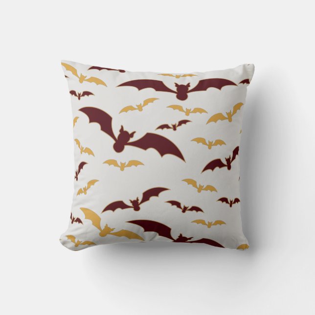 Coussin Halloween éffrayant chauves-souris heureux (Recto)