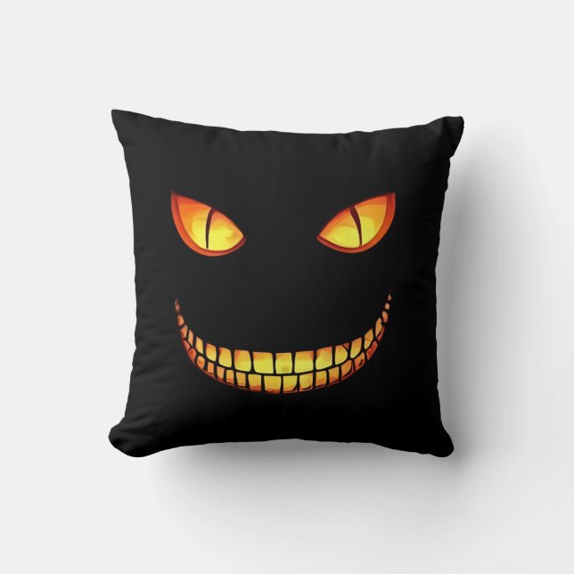 Coussin Halloween effrayant et fou sourire (Recto)