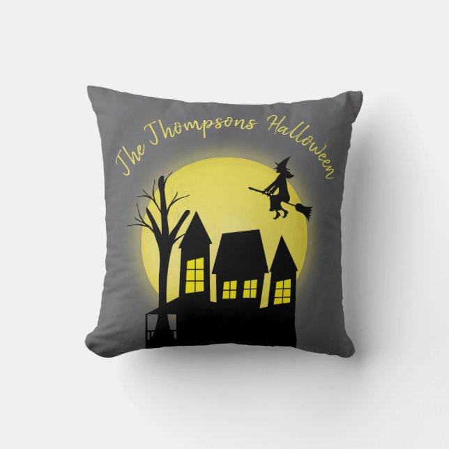 Coussin Halloween Éffrayante sorcière effrayante Maison ha (Recto)
