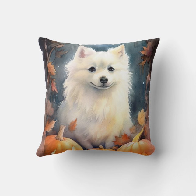 Coussin Halloween Eskimo Américain Avec Citrouilles Effray (Verso)