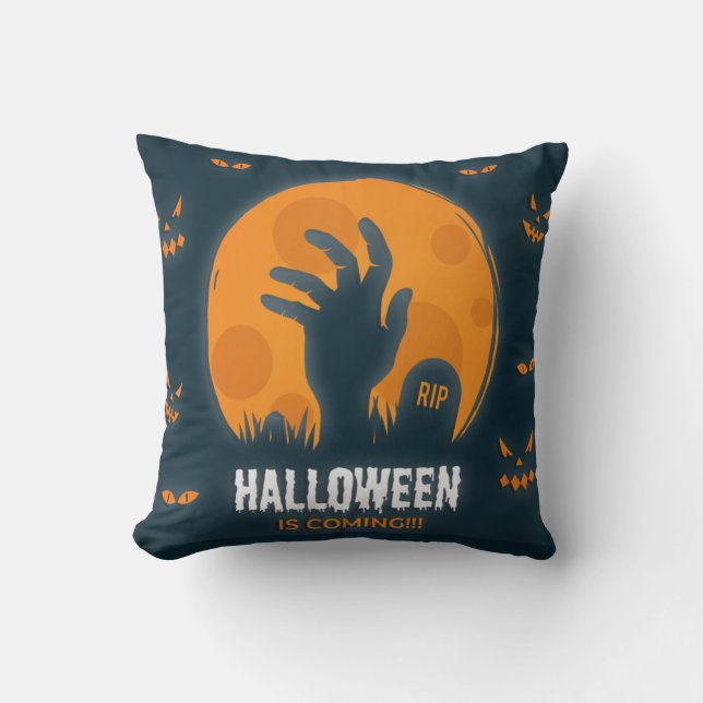 Coussin Halloween est arrivé avec des Citrouilles effrayan (Recto)