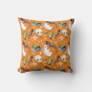 Coussin Halloween est une illustration avec Pumkin, ghost