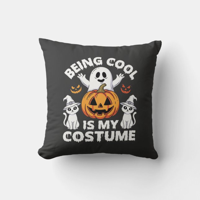 Coussin Halloween être cool est mon design de costume de f (Recto)