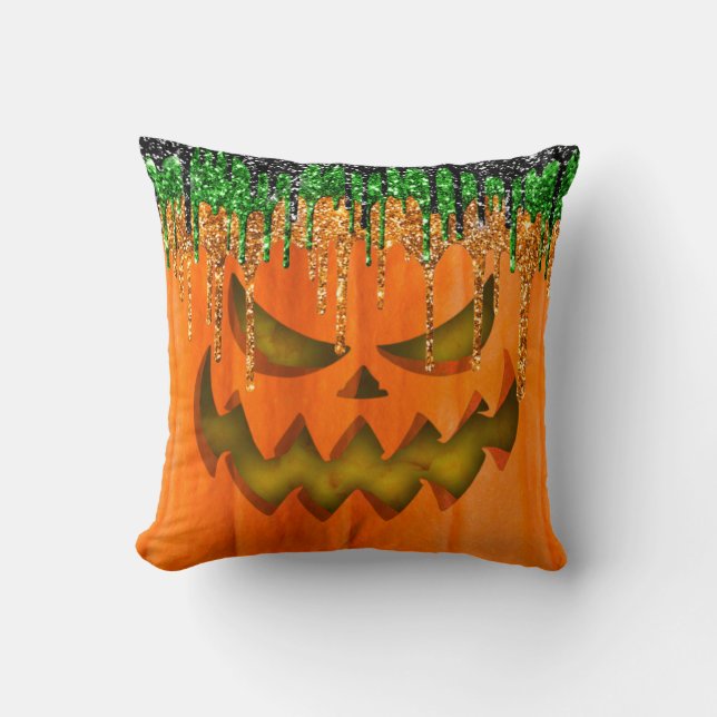 Coussin Halloween Evil Jack Olantern Pumpkin (Recto)