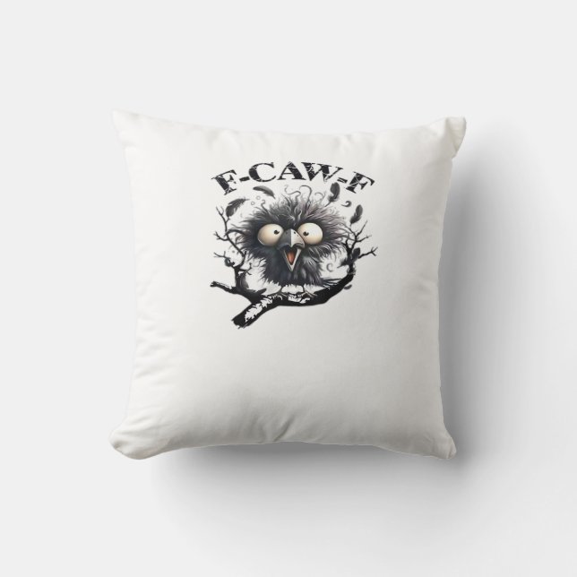 Coussin Halloween F-Caw-F Oiseau Cool Unique (Recto)