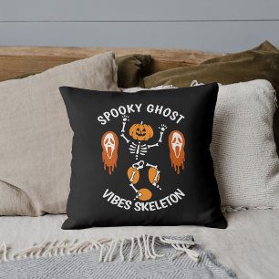 Coussin Halloween Fantôme Squelette Sorcière Noir Personna