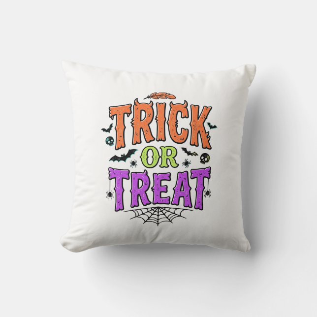 Coussin Halloween Farce Traitement Drôle Toile d'araignée  (Recto)
