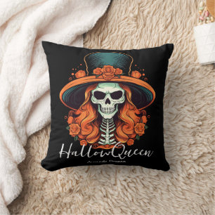Coussin Halloween femme Squelette de la Reine de la hirond