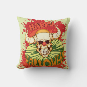 Coussin Halloween flyer : thème clown diabolique