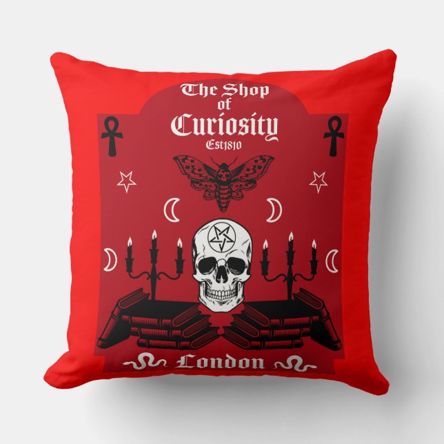 Coussin Halloween gothique sorcier punk (Recto)