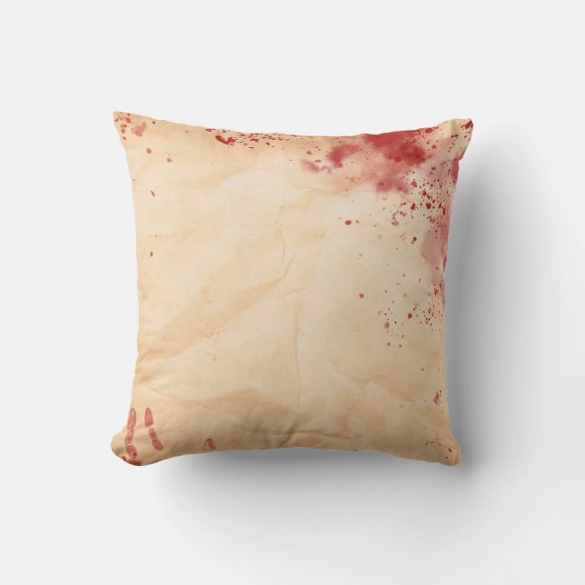 Coussin Halloween gothique vintage sanglant (Recto)