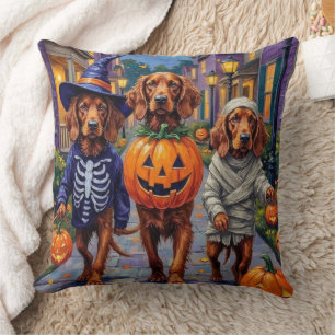Coussin Halloween irlandais roux Trick-or-Treating